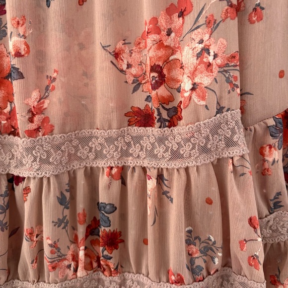 T.I.M.I.N.G. Floral off the shoulder top in Red and Brown Size S INV25/205 - Picture 5 of 7